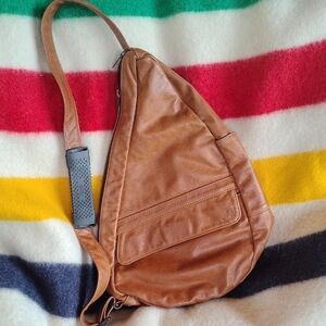 Ameribag Brown Leather Crossbody Bag-19" Large Unisex